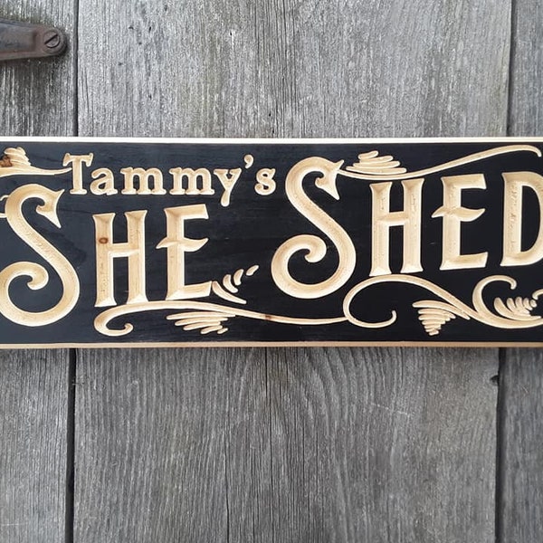 CUSTOM Carved She Shed Gift for Mom Mother's day gift She Shack She Cave