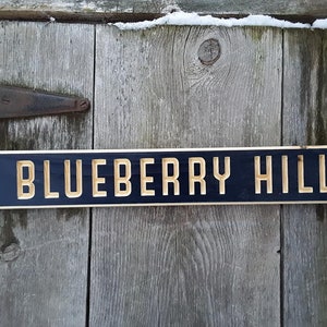 Carved/Routed Painted Street Sign Blueberry Hill Fats Domino Fan Gift 50&#39;s Rock and Roll Sign