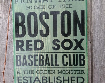 Nave libera! BIG Red Sox Fenway Park Green Monster Painted Wood Sign BIG Boston Ticket Play Bill Red Sox Fan Gift