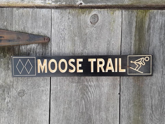 CUSTOM Double Diamond Ski Trail Skiing Trail Sign Routed | Etsy
