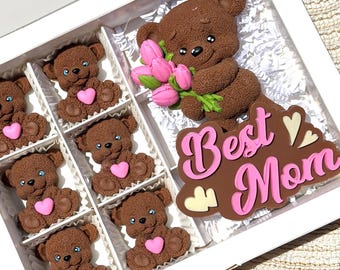 Belgian Chocolate Bears Gift Set for Mother's Day, Sweet Treat Box