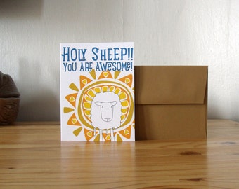 Holy Sheep! You are Awesome! Greeting Card Thank You Card