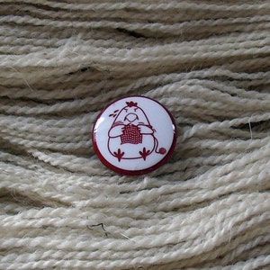 Yarn Chicken 1" Button for Knitting Knitters Who Knit