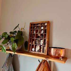 Handmade Mini Wooden Printer's Tray: Crystal & Collectibles Shelf
