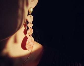 muse no.7 - marbled watermelon dangles