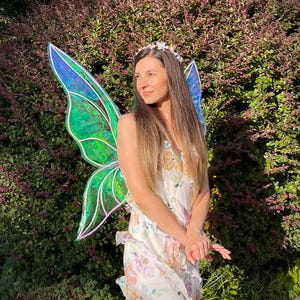 Large Fairy wings, Iridescent white fairy wings, Fairy wings for costume cosplay, festivals Fairy wings photo prop, Wedding Fairy wings