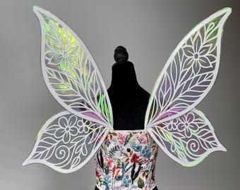Iriserende vlinderfeevleugels, renaissance-cosplaybloemenkostuum voor festival, fotoshoot, elfenvleugels