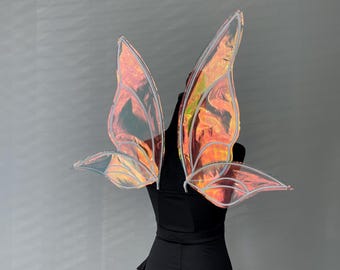 Fantasiefeeënvleugels voor kostuum, Halloween, fotoshoot of LARP, transparante vleugels in vlinderstijl