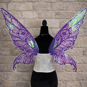 Purple Forest Fairy Wings, Renaissance Faire Costume, Fantasy Woodland Cosplay, Fairycore Adult Wings