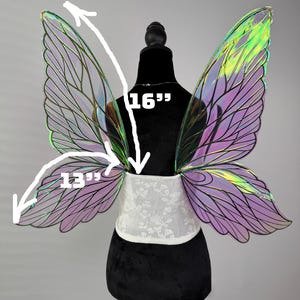 Iridescent Forest Fairy Wings for Adults, Butterfly Costume, Renaissance Faire, Fairycore Accessory image 3