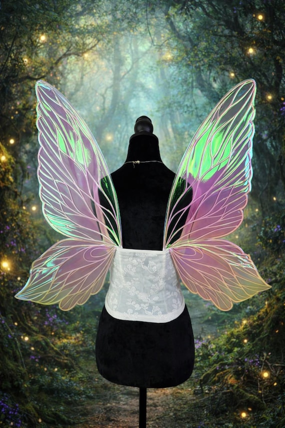 Iridescent Forest Fairy Wings for Adults, Butterfly Costume, Renaissance Faire, Fairycore Accessory