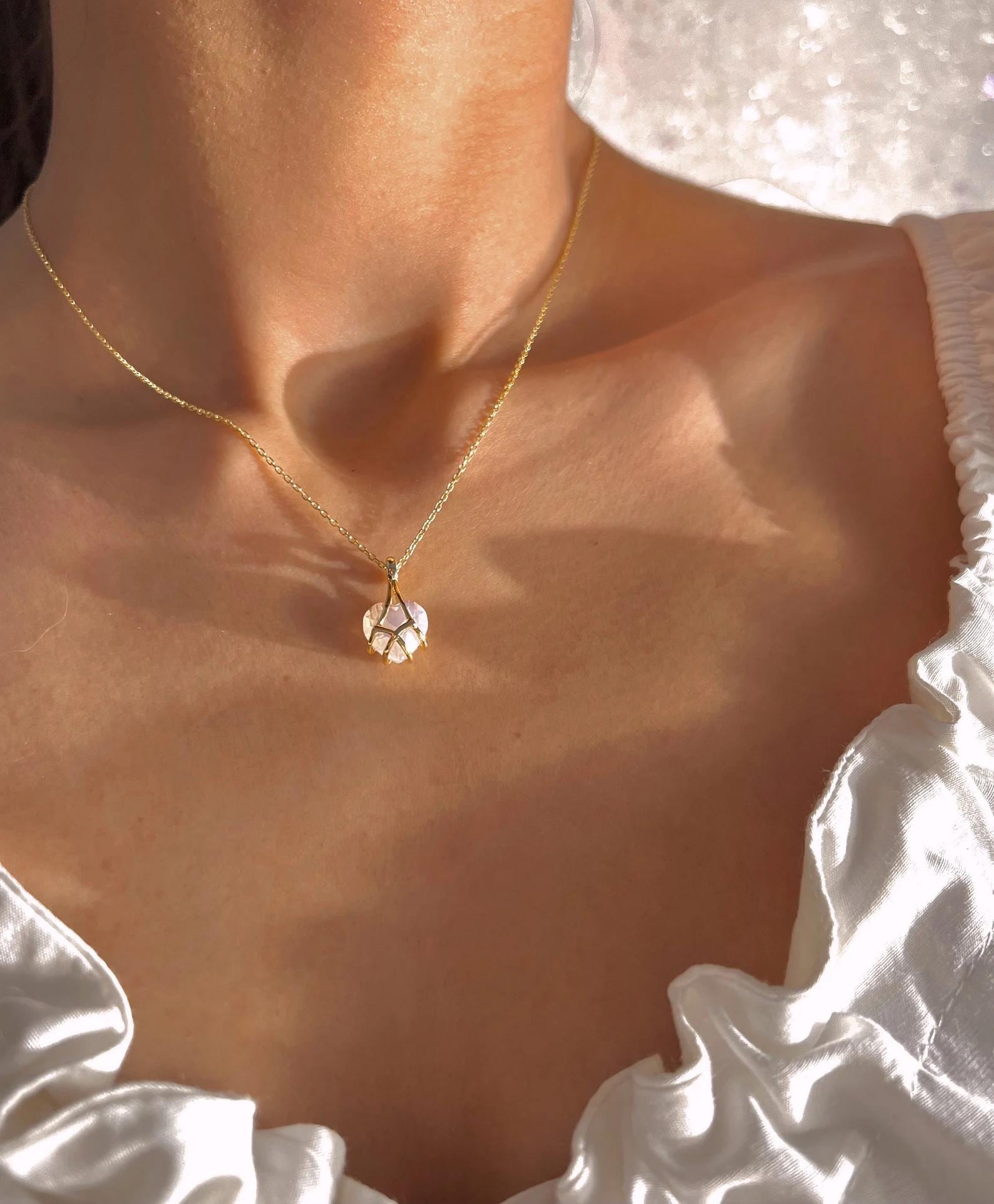 Stainless Steel Diamond Castle Heart Necklace, Princess Necklace, Sparkling Castle Pendant, Gift for Her, Gift for Girlfriend,Valentines Day