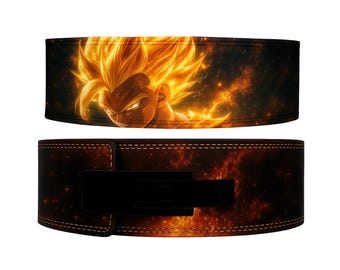 Goku Anime Lever Belt | Weightlifting Custom lever belt |Bodybuilding Powerlifting belt, Anime Leather Gym Belt |Weightlifting belt