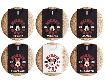 Personalized Mickey Minnie Mouse 2025 Shirts, Custom Disney Family T-shirt, Disney Vacation Shirts, Mickey And Minnie Family Matching Shirts