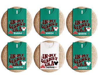 Spersonalizowana koszulka In My Disney Era 2025, Koszulka In My Disney Era, Koszulka Disney Castle, Koszulki rodzinne Disney pasujące do siebie, Spersonalizowana koszulka Disney Trip
