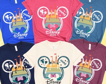 Custom Disney Family Trip Shirt, Disney 2026 Shirts, Disney Castle Shirt, Custom Disney Family Vacation Tshirt, Disney Comfort Color Shirt