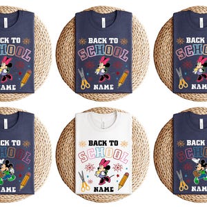 Camiseta personalizada de Disney para el regreso a clases, camiseta de Disney para el primer día de clases, camisetas de Disneyworld para el regreso a clases, camiseta escolar personalizada de Disneyland