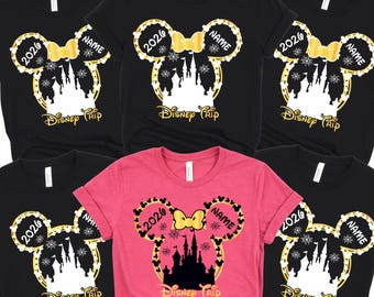 Benutzerdefinierter Name Disney Familienurlaub 2026 Shirt, Komfort Farbe Disney Trip Shirt, Disney Crew 2026 Shirts, Benutzerdefinierte Disney Gruppe Passendes Tshirt