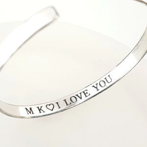 Secret Message Bracelet Love Hidden Engraved Sterling Silver Cuff Bracelet for Women Birthday Gift for her Personalized Gift Engraved cuff