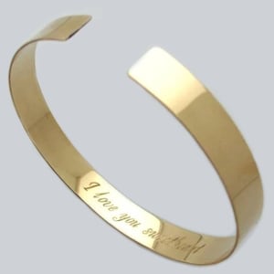 Hidden Message Gold Cuff Bracelet Inspirational Quote Bracelet Personalized Bangle Bracelet Gold Filled Cuff Bracelet Womens birthday gift