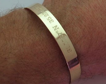 Personalized Gold Cuff Bracelet with Latitude Coordinates - Custom Engraved Adjustable Bangle for Men - Fathers Day & Men's Birthday Gift