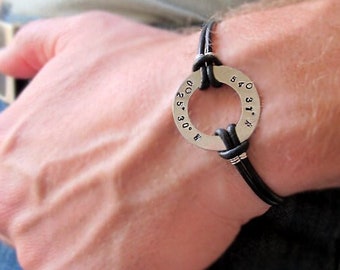 Coordinates Bracelet for Men, Personalized Boyfriend Gift, Latitude Engraved bracelet, Mens Birthday Gift, Husband Gift, Handmade Bracelet