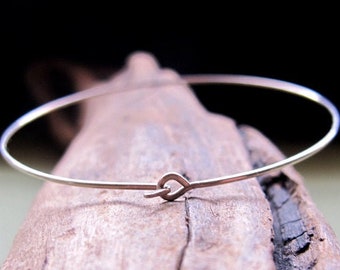 Thin Sterling Silver Bangle Bracelet, Lightweight bangle Skinny Bracelet, Simple Bangle Bracelet, Minimalist bracelet Thin Bracelets for her