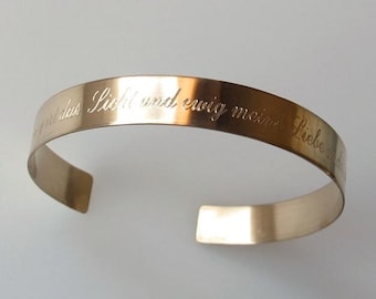 Gold Inspirational Bracelet Personalized Cuff Bracelet Quote Bracelet Custom Word Bracelet Meaningful Gift Adjustable Open Bange Cuff