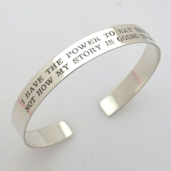 Silver bangle engraved hotsell with inspirational sayings
