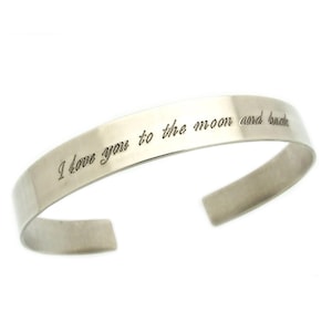 Engraved Matte Silver Cuff Bracelet Boyfriend Gift 925 Sterling Silver Bangle for Men Birthday Gift for Him Groomsmen Present Engraved cuff