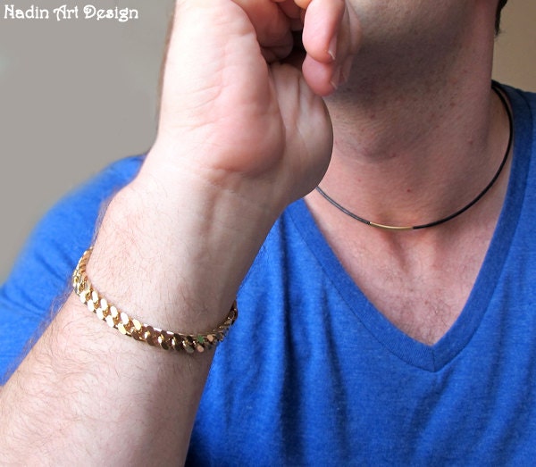 Gold flat on sale curb bracelet