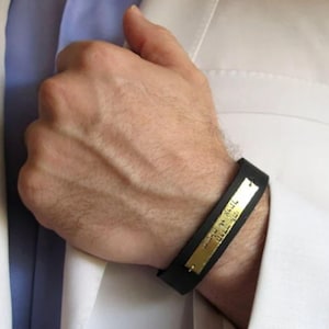 Jüdisches Armband. Personalisiertes Lederarmband. Einstellbares Herren Armband. Hand gestempelt Hebräisch