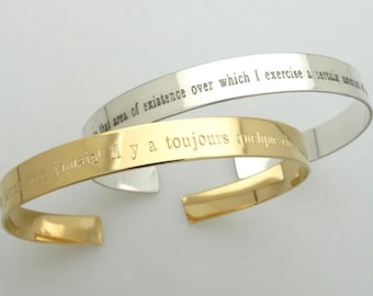 Inschrift Nachricht Manschette Armband personalisierte Gold Manschette gravierte Armband Damen Geburtstagsgeschenk für sie graviert offener Armreif