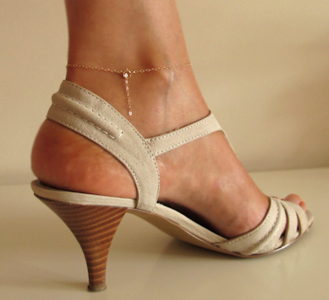 Heart Charm Anklet Bracelet Personalized Gold Anklet Initial Etsy