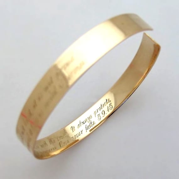 Personalized Gold Bracelet Secret Message Bracelet Two Sides