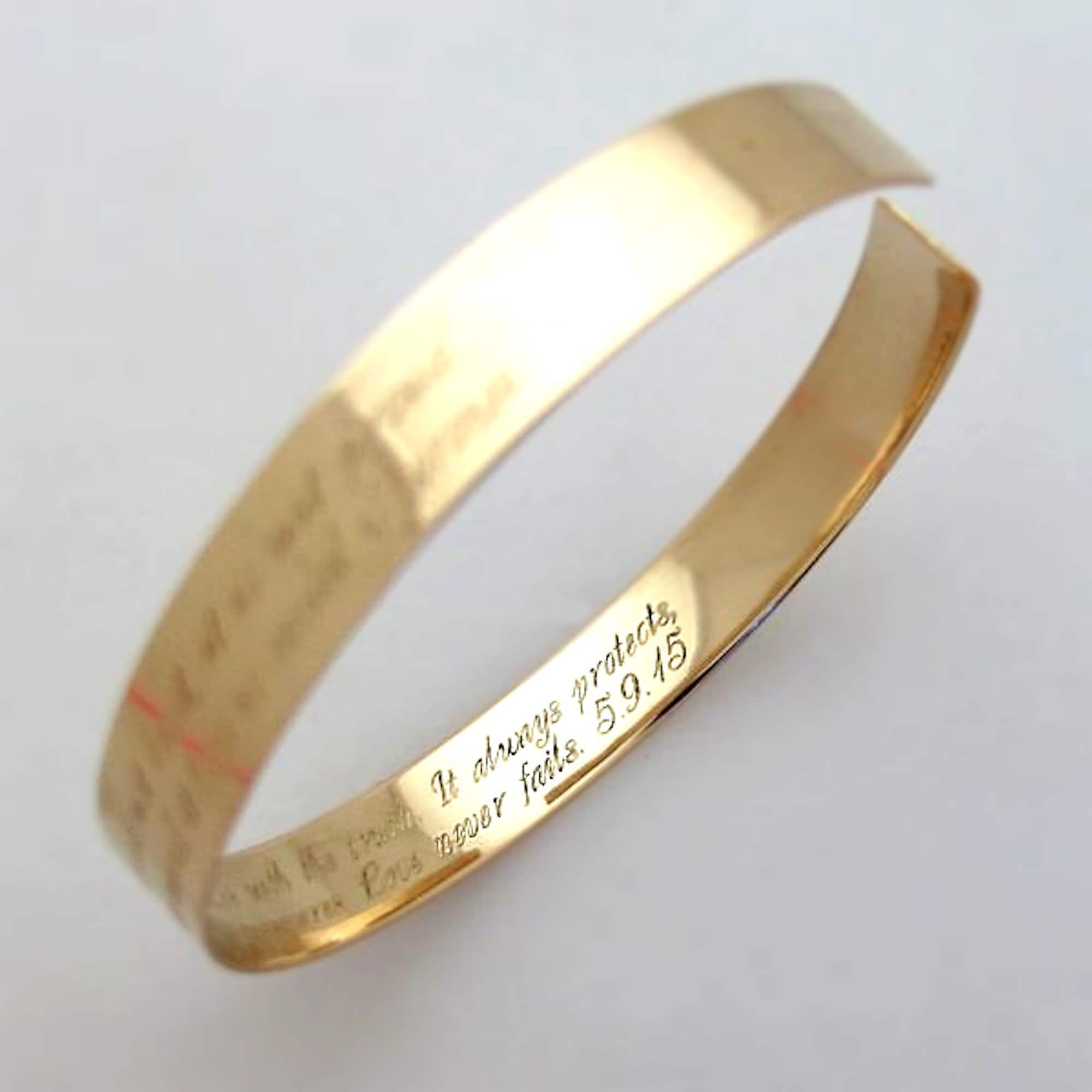 Gold bracelet outlet engraved for her