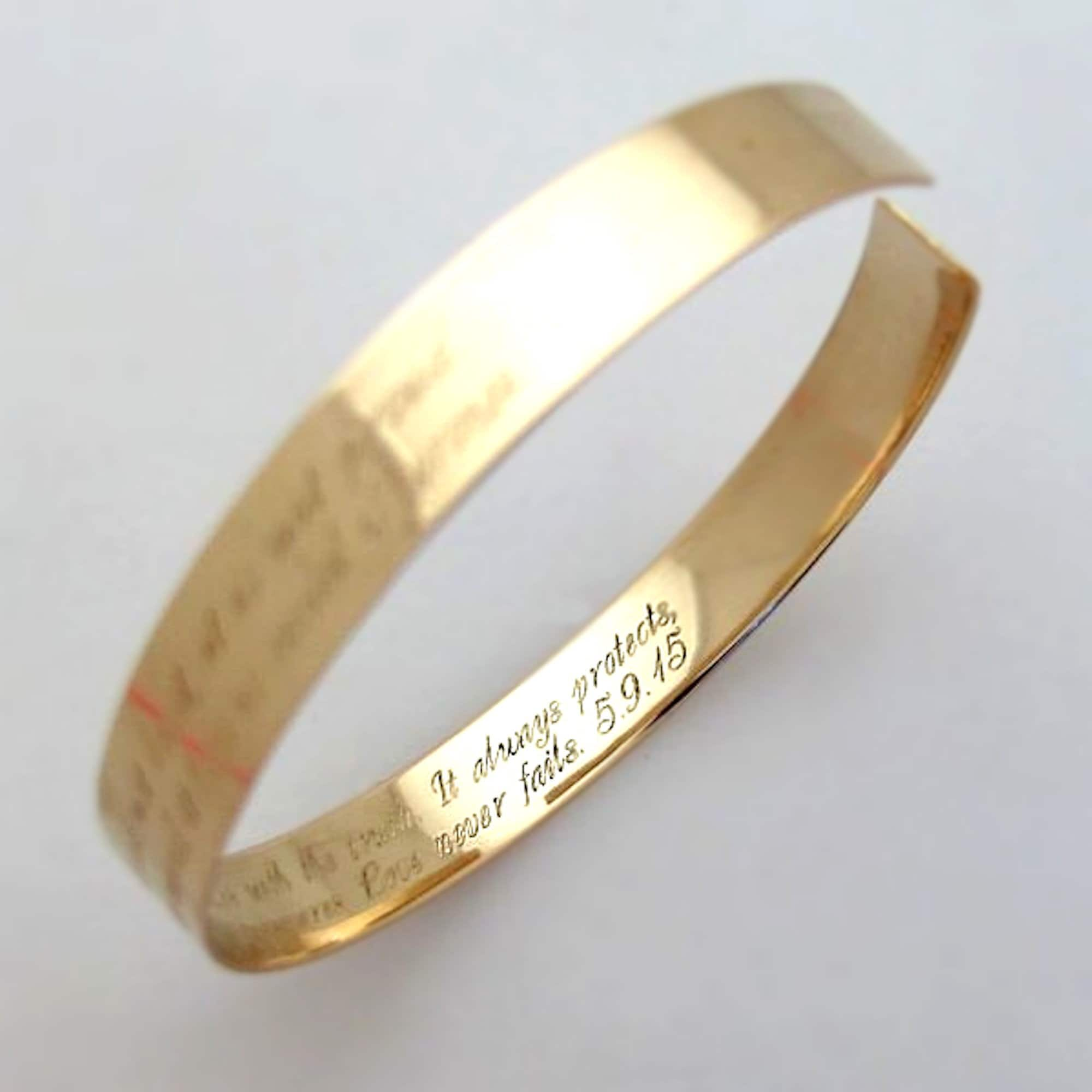 Buy Personalized Gold Bracelet Secret Message Bracelet Two Sides Online in  India  Etsy