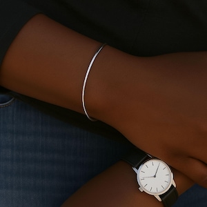 Pulseira elegante de prata esterlina Pulseira leve Pulseira fina Pulseira simples Pulseira minimalista Pulseiras finas para ela