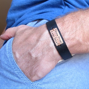 Coordinates Bracelet for Men, Personalized Gift, Birthday Gift for him, Custom Bracelet Mens Copper GPS Bracelet Leather Bracelet Men image 2