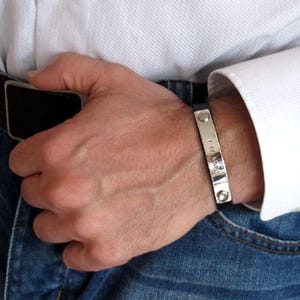 Roman Numeral Date Bracelet Men Anniversary Gifts Personalized Mens Bracelet Custom Bracelet for men Groomsmen Gift Birthday Gift for him