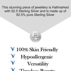 May include: Certificate of Authenticity for a piece of jewelry made with 92.5% pure Sterling Silver. The certificate states that the jewelry is hallmarked, skin friendly, hypoallergenic, versatile, timeless, and durable.