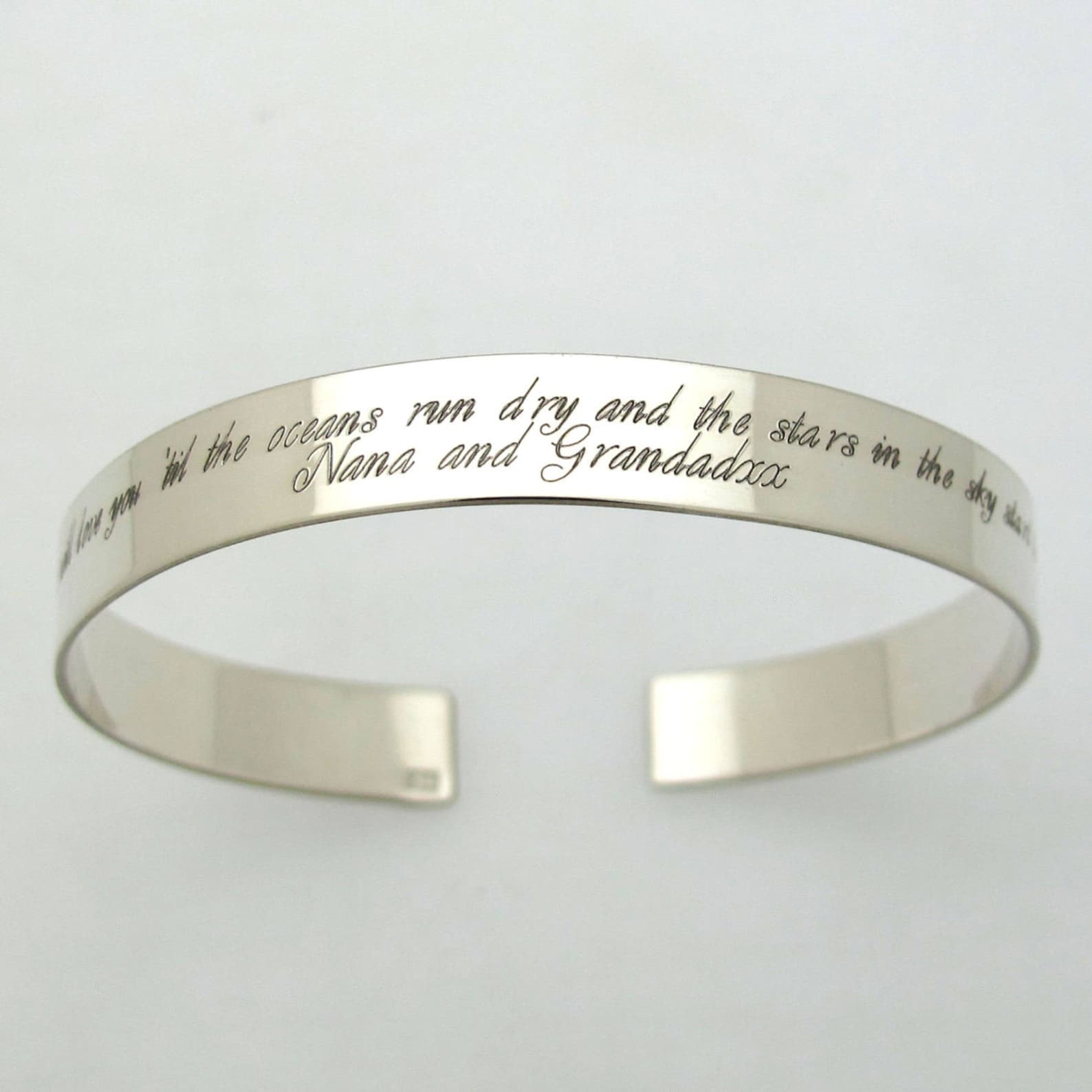925 Sterling Silver Inspirational Bracelet. Custom Quote - Etsy