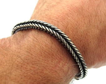 Silver Chain Bracelet for Men, Boyfriend Gift, Metal Rope Chain Bracelet, Jewelry Gifts For Mens, Stainless Steel Bracelets, Gift for him