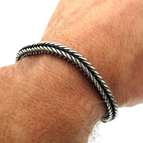 Silver Chain Bracelet for Men, Boyfriend Gift, Metal Rope Chain Bracelet, Jewelry Gifts For Mens, Stainless Steel Bracelets, Gift for him