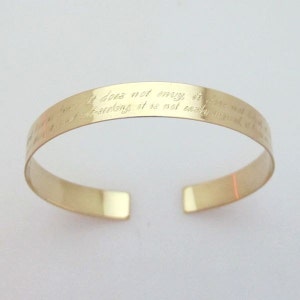 Personalized Gold Bracelet Secret Message Bracelet Two Sides Engraved Bracelet. Custom Cuff Bracelet Inspirational Quote Jewelry for Her image 4