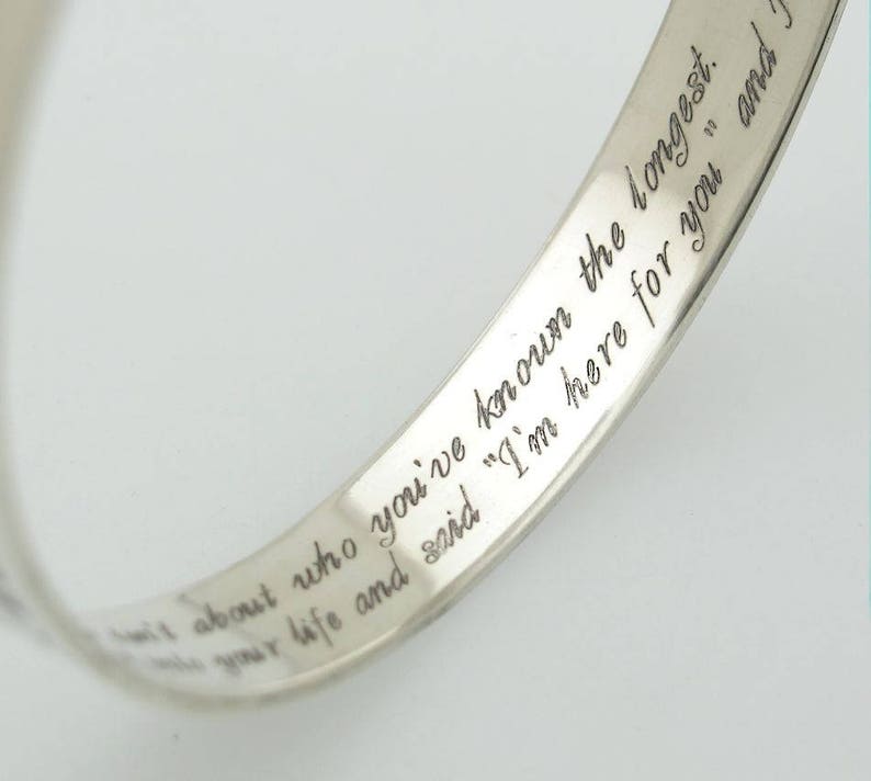 Inspirational Bracelet Sterling Silver Custom Friendship Etsy