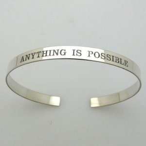 motivation silver cuff bracelet