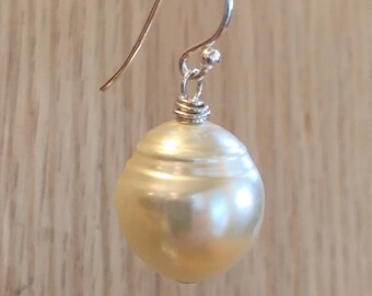 Griet Earring - Glass Pearl Drop with Sterling Silver