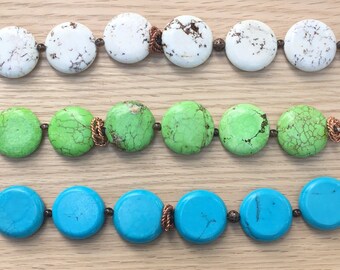 Penelope Bracelet - Howlite Discs