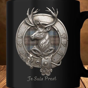 フレイザー氏族の紋章PNG、鹿のエンブレム、スコットランドのタータンバッジ、アウトランダー・ハイランドアート（デジタルダウンロード）